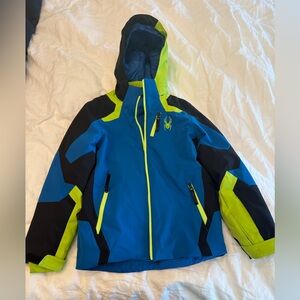 Spyder Kids Blue and Green ski coat size 10